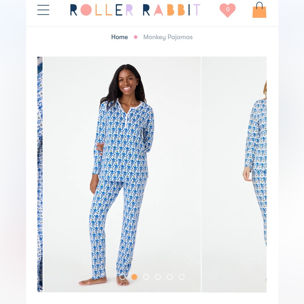 Roller rabbit blue pajamas size small